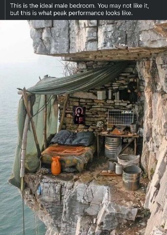 This is the ideal male bedroom. You may not like it, but this is what peak performance looks like. а 5 и. У Тат 1 or А 1 4 he “i у Я 1 у 4. if Bay я: 4