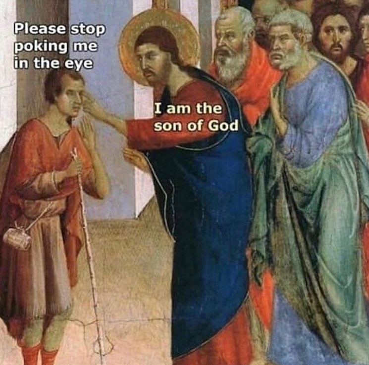 Please stop poking in the eye 4 the son of God