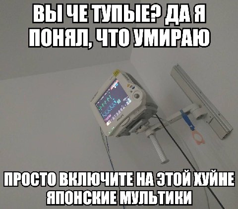ВЫ TYMbIE? ДАЯ ПОНЯЛ, ЧТО УМИРАЮ ПРОСТО ВКЛЮЧИТЕ НА ЭТОЙ ХУЙНЕ ЯПОНСКИЕ МУЛЬТИКИ