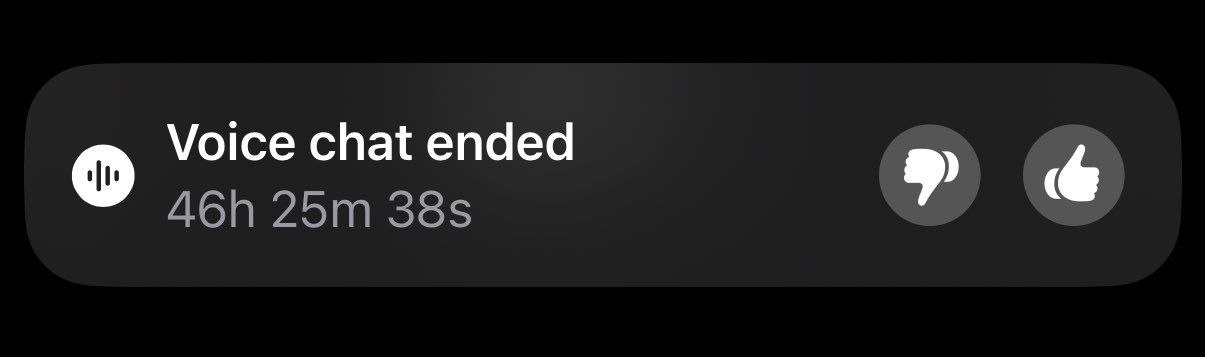 Voice chat ended