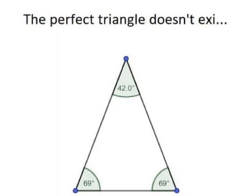 The perfect triangle doesn't exi...