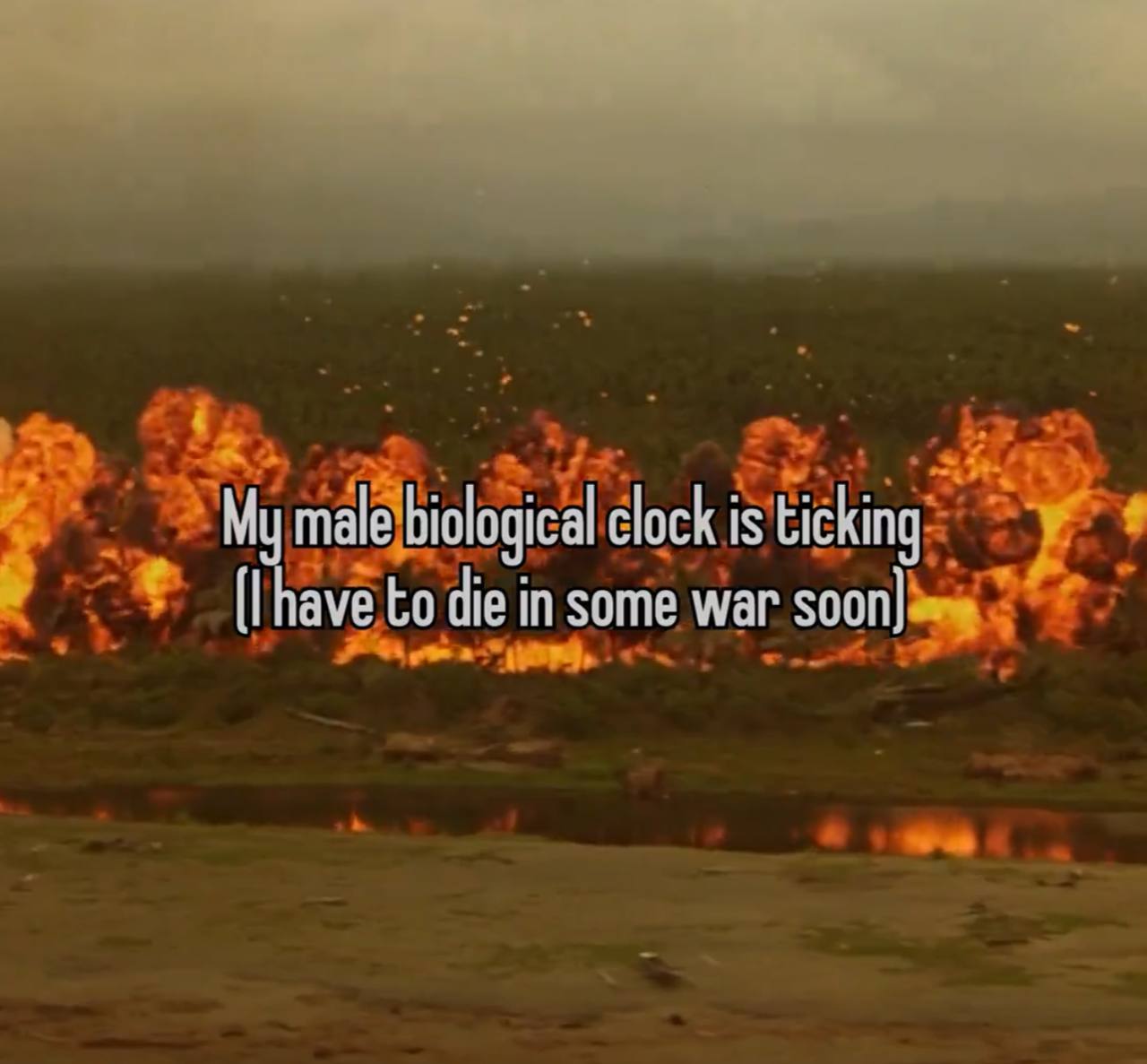 My male biological clock is ticking (Ihave to die in some war