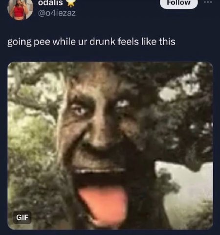 going рее while drunk feels like this