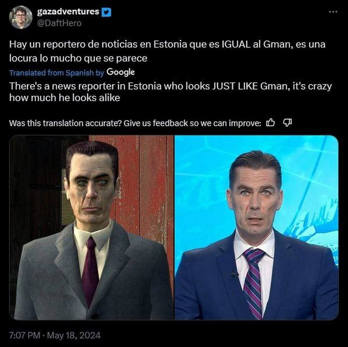 gazadventures Hay геро его noticias Estonia que IGUAL Gman, una locura mucho que parece Google There’ anews reporter in Estonia who looks JUST LIKE Gman, it’s crazy how much he alike у пасс с