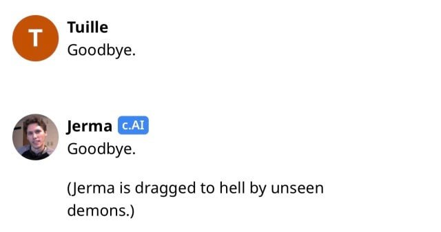 Tuille Goodbye. Jerma 79 Goodbye. (Jerma is dragged to hell unseen demons.)
