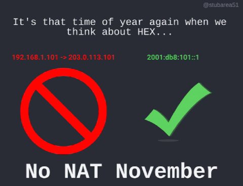 It's that time of year again when we think about HEX... No NAT November