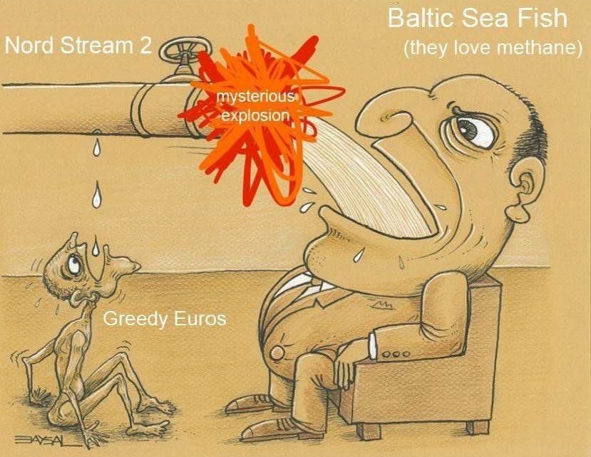Baltic Sea Fish (they love methane) Nord Stream 2 mysterious Greedy Euros