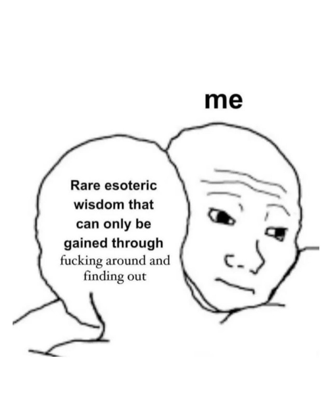 Rare esoteric wisdom that can only be gained through fucking around and finding out