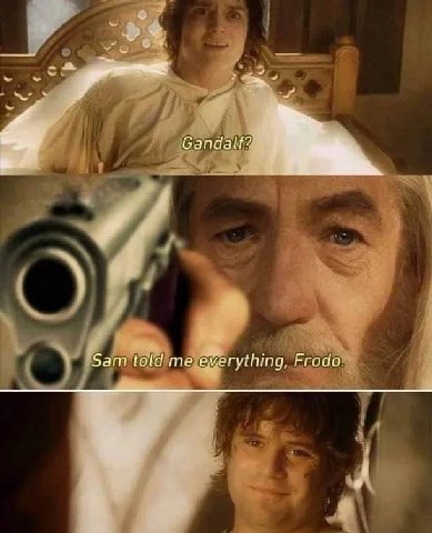 5 a и Sam told me everything Frodo у a
