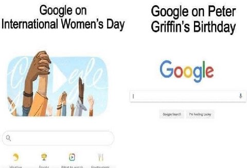 Google on Google on Peter International Women’s Day Griffin’s Birthday Google
