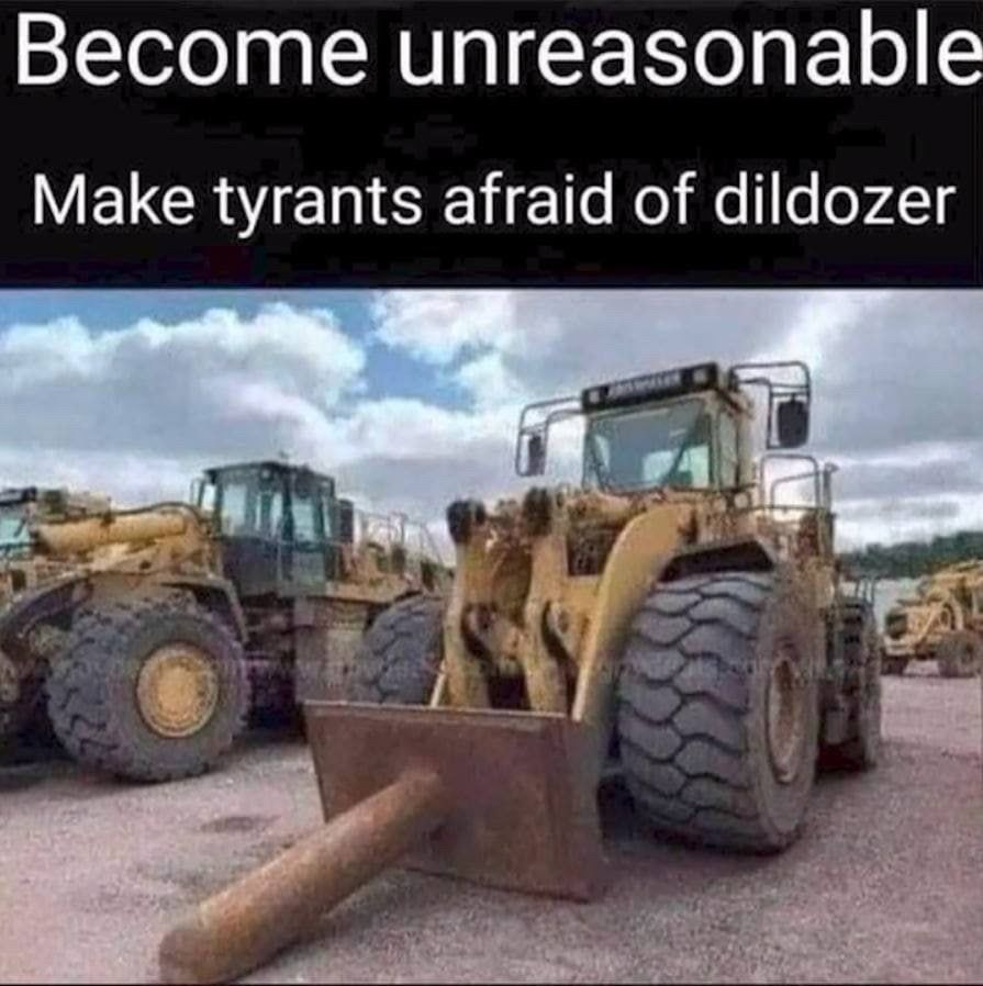 Become unreasonable Make tyrants afraid of dildozer