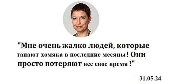 "Мне очень жалко людей, которые тапают хомяка в последние месяцы! Они просто потеряют все свое время!" 31.05.24