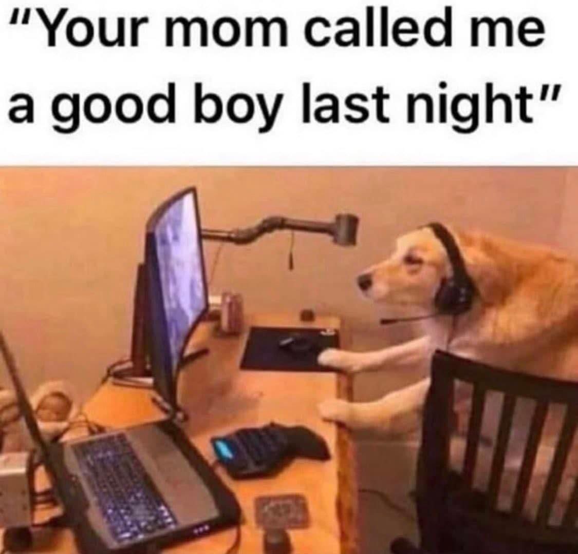“Your mom called a good boy last night”