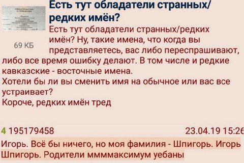 ЕСТЬ ТУт Обладатели странных/ редких имён? Есть тут обладатели странных/редких имён? Ну, такие имена, что когда вы представляетесь, вас либо переспрашивают, либо все время ошибку делают. В том числе и