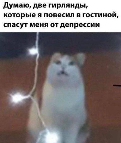 Думаю, две гирлянды, которые я повесил в гостиной, спасут меня от депрессии