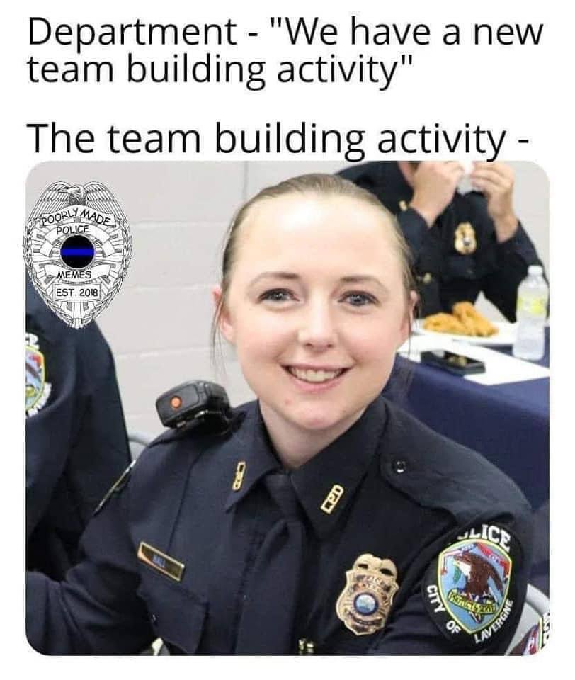 Department "We have а new team building activity" The team building activity