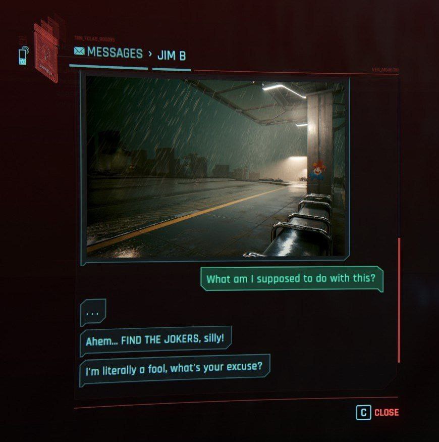 MESSAGES JIMB 1, What supposed to with this? Ahem... FIND THE JOKERS, silly! cose