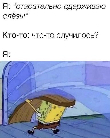 Я: *старательно сдерживаю слёзы* Кто-то: что-то случилось?
