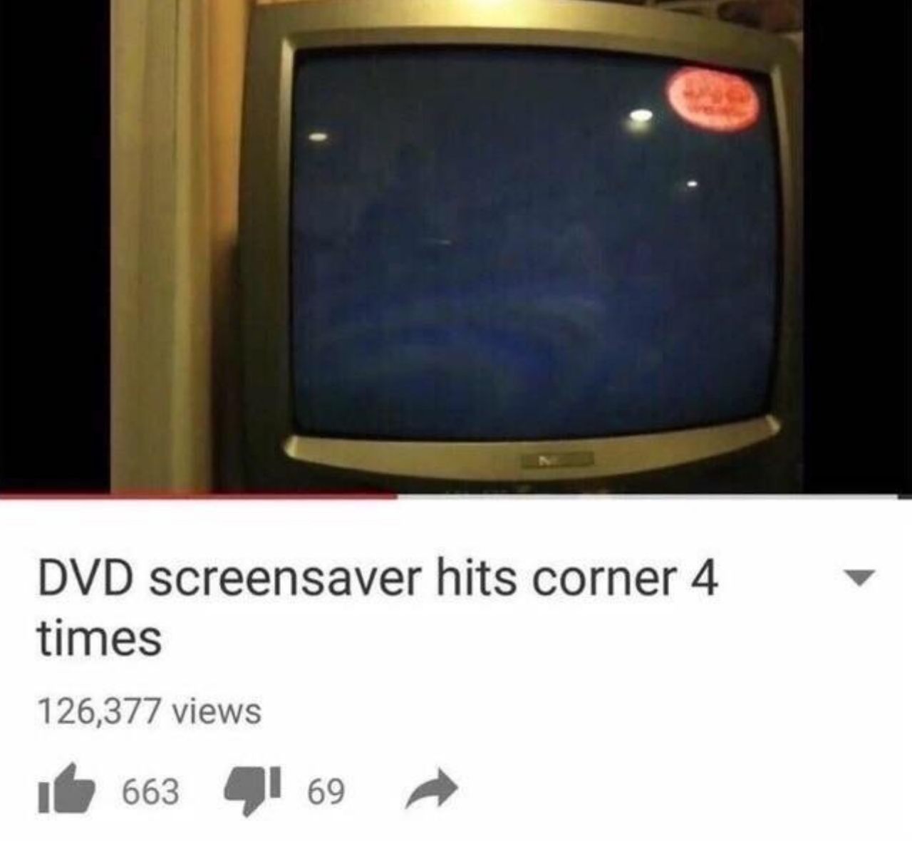 DVD screensaver hits corner 4 times 126,377 views 1@ 663 69 a
