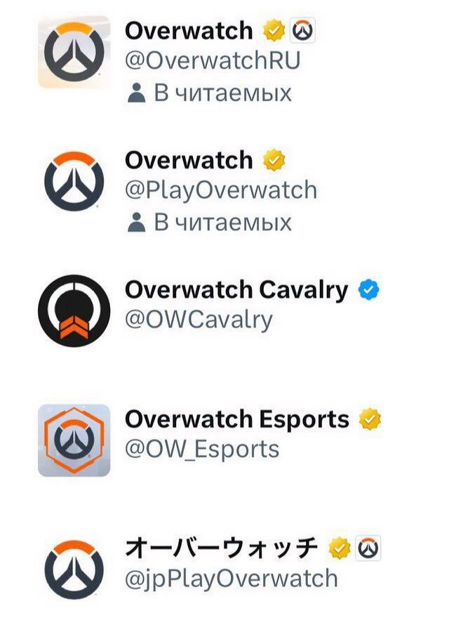 Overwatch ON @OverwatchRU В читаемых Overwatch @PlayOverwatch В читаемых Overwatch Cavalry @OWCavalry Overwatch Esports _Esports @jpPlayOverwatch