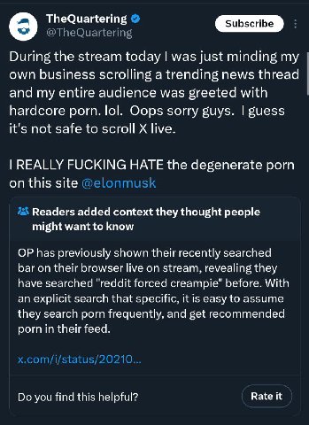 9 TheQuartering During the stream today was Just minding my own business scrolling a trending news thread and my entire audience was greeted with hardcore porn. lol. Oops sorry guys. it's not safe to 