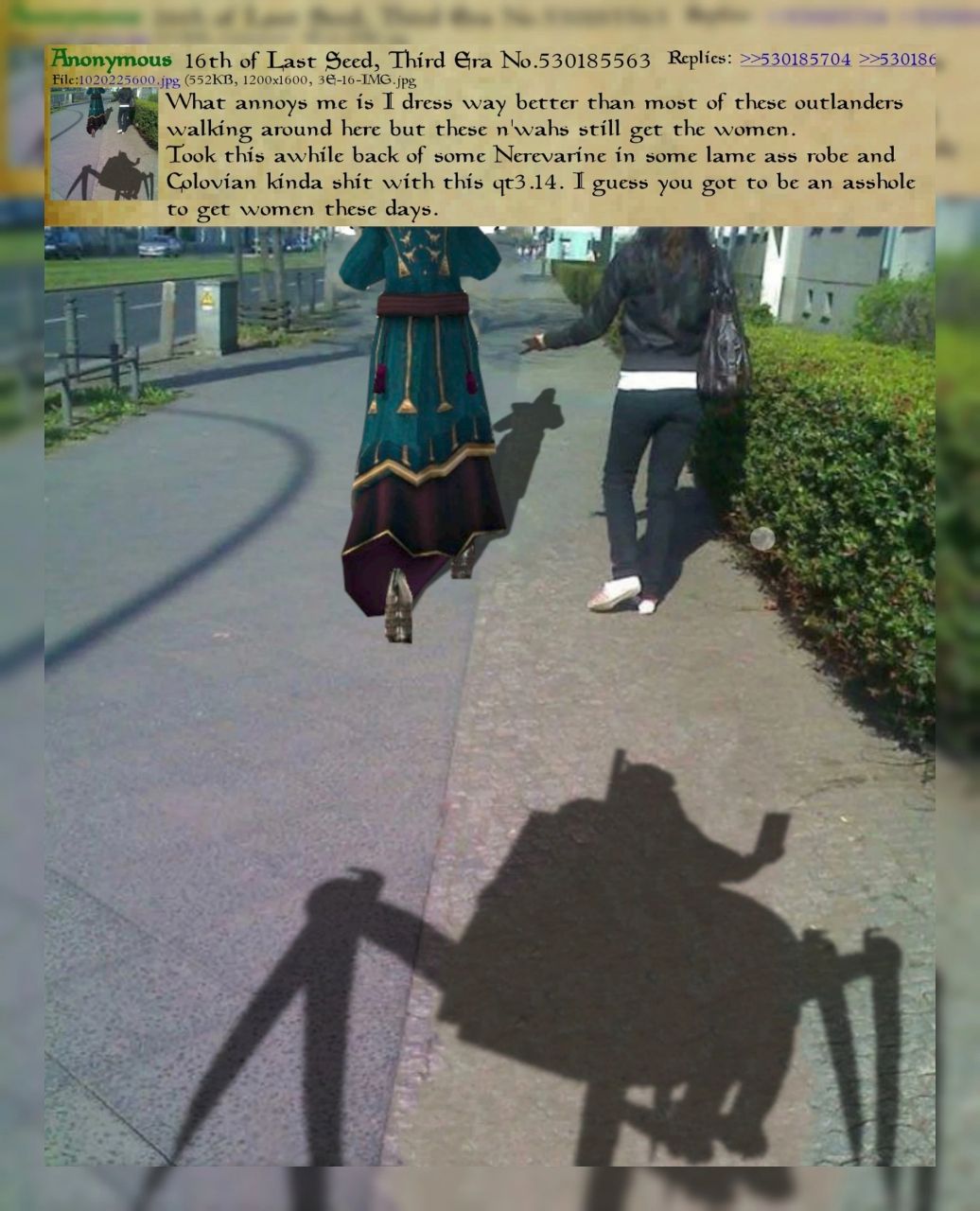 Anonymous of Last Seed, Third Gra No.530185563 Replies: >>530185704 >>530186 36-10-IMG. jpg, What annoys me is I dress way better than most of these outlanders walking around here but these n'wahs sti