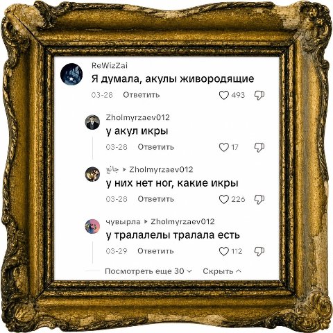 4 Я i ING ReWizZai it Я думала, акулы живородящие i К 03-28 Ответить 1 Zholmyrzaev012 i уакул икры 19 03-28 Ответить (217 if 4 в 4 Zholmyrzaev012 у них нет ног, какие икры a a 03-28 Ответить (2226 чув