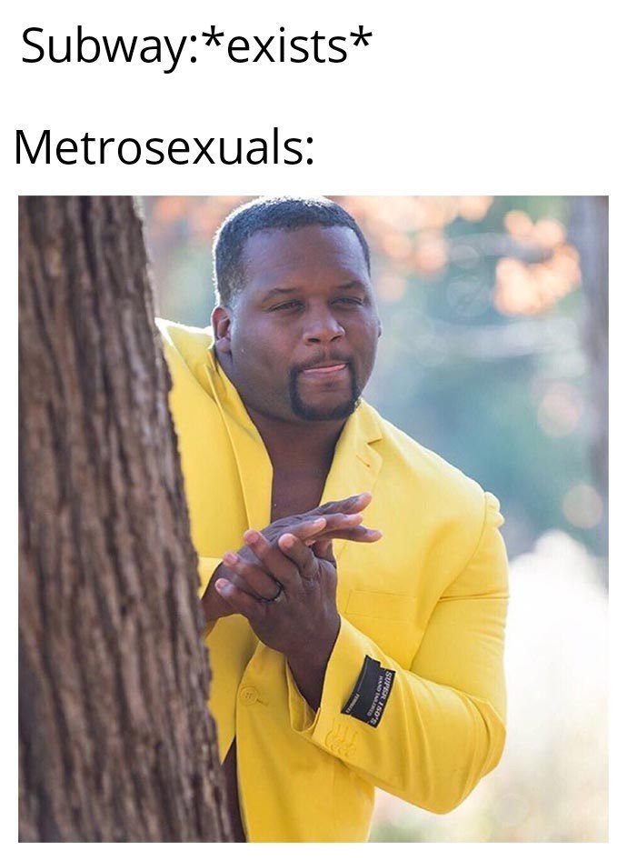 Subway:*exists* Metrosexuals: