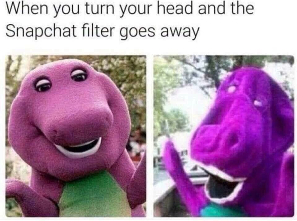 When you turn your head and the Snapchat filter goes away