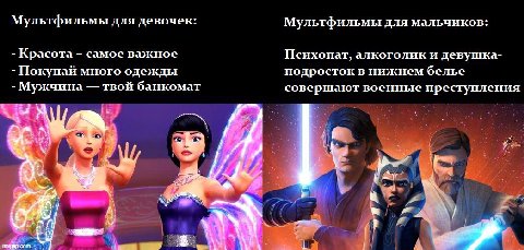 Мультфильмы для девочек: Мультфильмы для мальчиков: Красота самое важное Психопат, алкоголик и девушка- Покупай много одежды подросток в нижнем белье Мужчина твой банкомат совершают военные преступлен