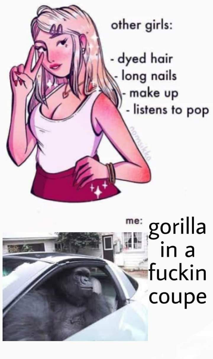 other girls: dyed hair to pop gorilla соцре