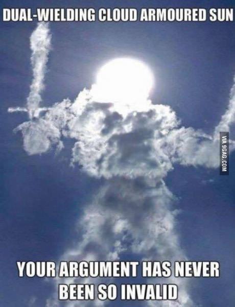 DUAL-WIELDING CLOUD ARMOURED SUN YOUR ARGUMENT HAS NEVER BEEN SO INVALID,