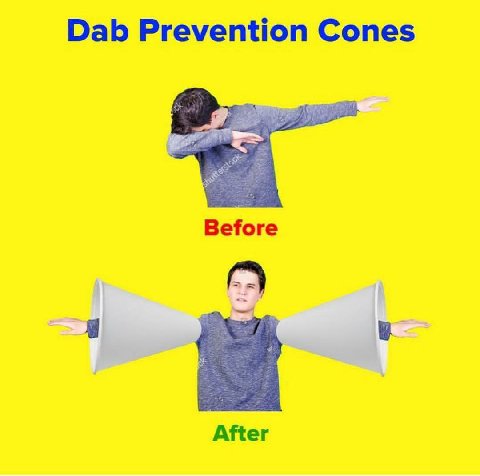 Dab Prevention Cones Before After