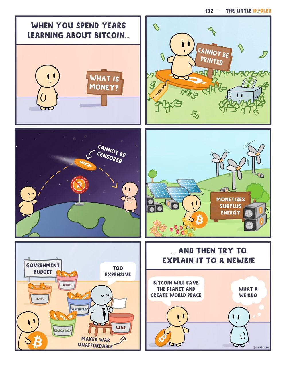 132 THE LITTLE HODLE WHEN YOU SPEND YEARS a LEARNING ABOUT BITCOIN... CANNOT в OF 5 САМ, о A MONETIZES a lee suRPLUS ENERGY 9 AND THEN TRY TO EXPLAIN IT TO A NEWBIE EXPENSIVE A PLANET WHAT A CREATE WO
