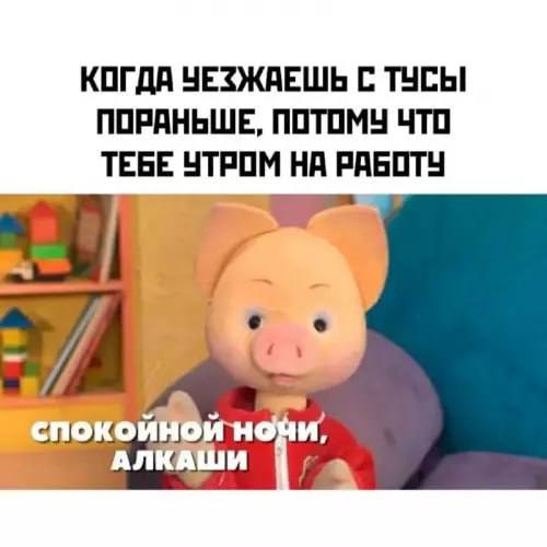 КОГДА ЧЕЗЖАЕШЬ С ТУСЫ ПОРАНЬШЕ, ПОТОМУ ЧТО ТЕБЕ УТРОМ НА РАБОТУ 7 5 АЛКАШИ