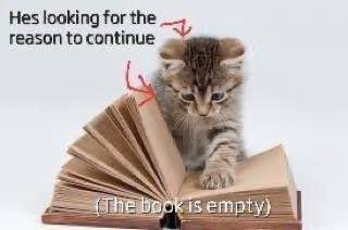 Hes looking for the reason to continue