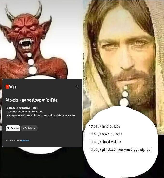 he YouTube blockers are not allowed on YouTube you be using an 10 he used workdnids. «feu cen with end cen stil get https://invidious.io/ https://newpipe.net/ sing https://piped.video/ https://github.