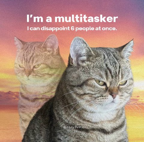 a multitasker can disappoint 6 people at once.