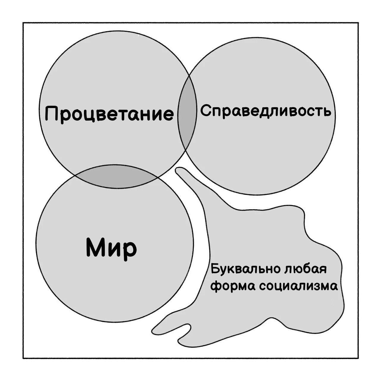 Процветание Справедливость Буквально любая форма социолизма