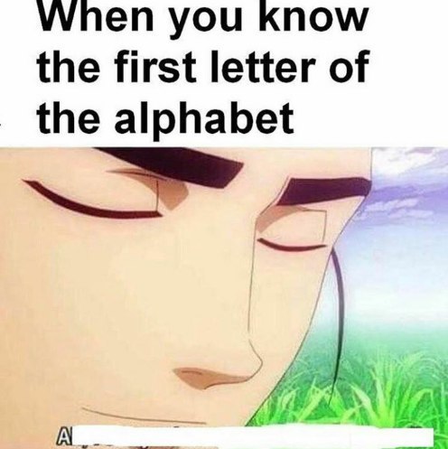 the first letter of the alphabet