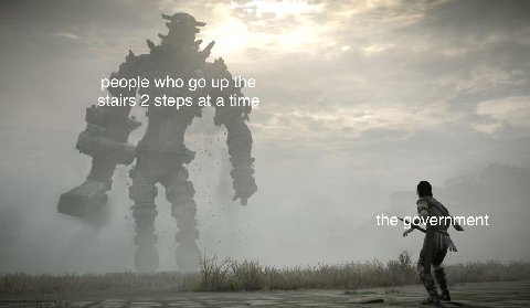 people who up the stairs 2 steps at a time the government