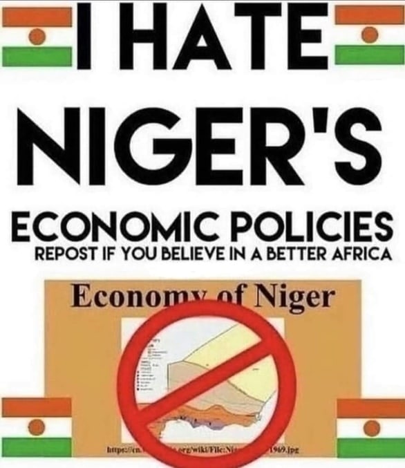 HATE= NIGER'S ECONOMIC POLICIES OST IF YOU BELIEVE IN A BETT Econom Niger
