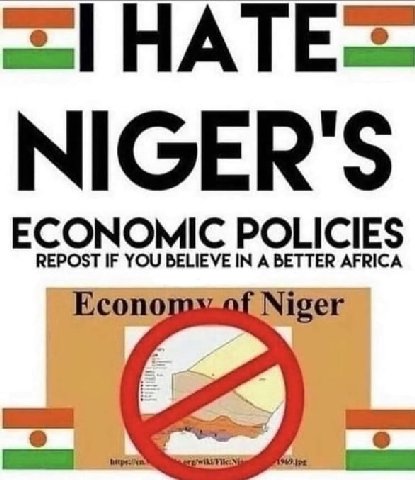HATE= NIGER'S ECONOMIC POLICIES OST IF YOU BELIEVE IN A BETT Econom Niger