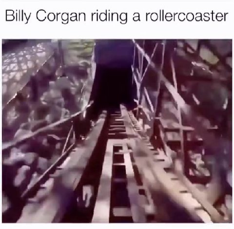 Billy Corgan riding a rollercoaster