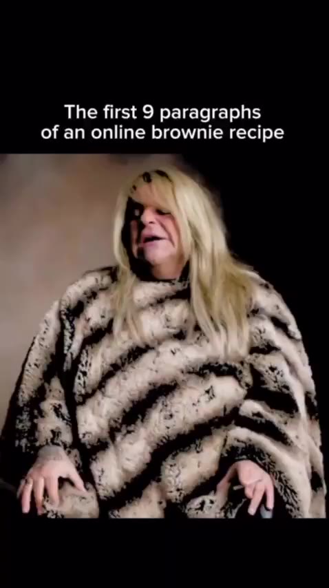 The first 9 paragraphs of an online brownie recipe