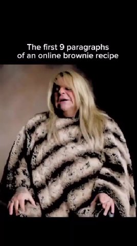 The first 9 paragraphs of an online brownie recipe