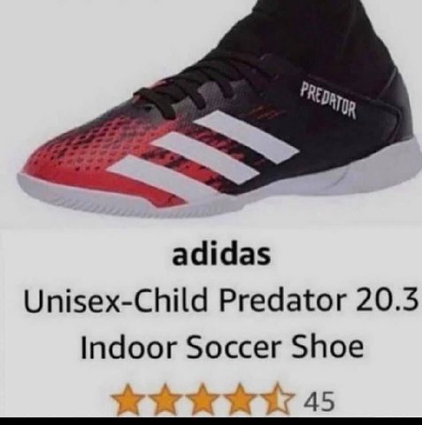 adidas Unisex-Child Predator 20.3 Indoor Soccer Shoe 45