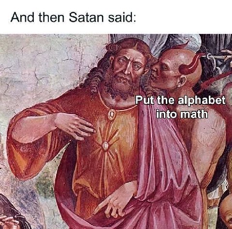 And then Satan said i} Put the alphabet math 4,
