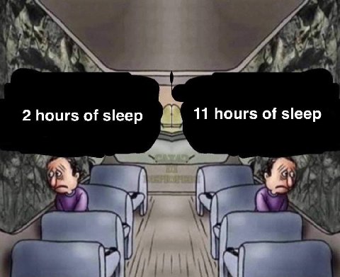 2 hours of sleep 11 hours of sleep