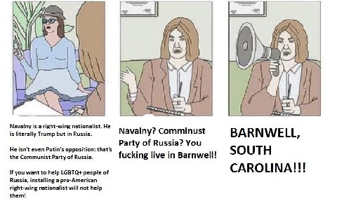 23 i 6 i 1 За Navalny is a right-wing nationalist. He is literally Trump but in Russia. Navalny? Comminust BARNWELL, Party of Russia? You He isn't even Putin's opposition: that's SOUTH the Communist P